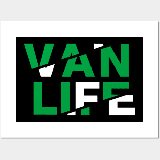 Vanlife: tracks - Green white Posters and Art